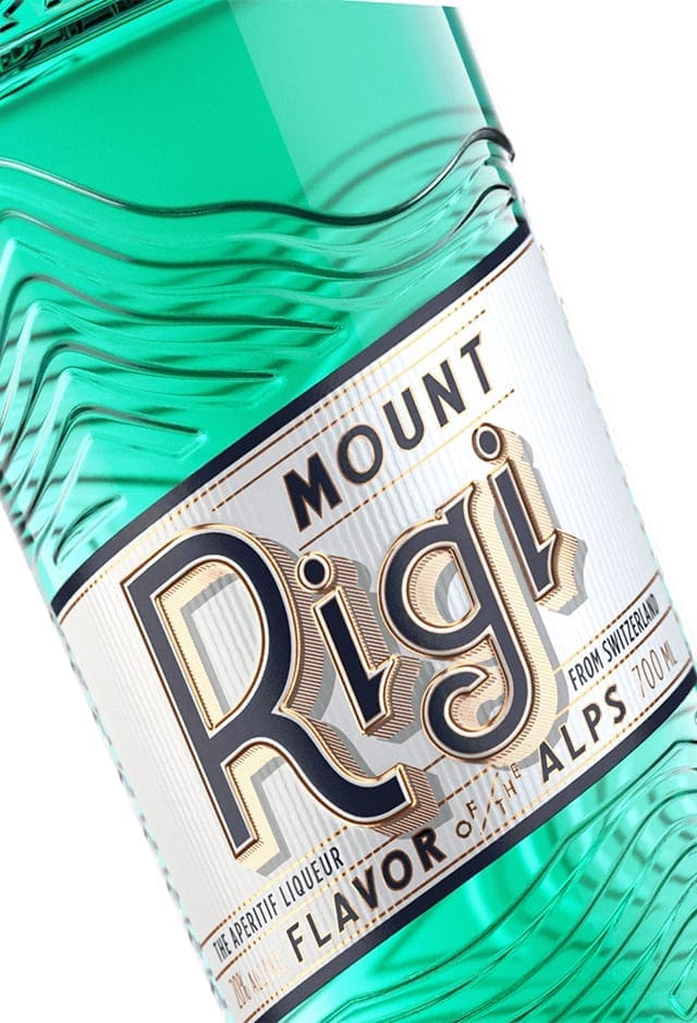 Mount Rigi Liqueur glass bottle design front